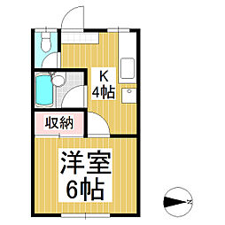 メゾンドール 1階1Kの間取り
