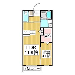 ブラン・テラス 1LDKの間取図画像