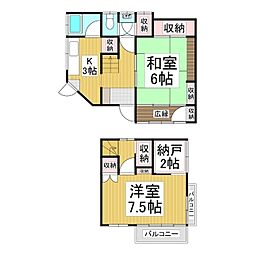 唐沢様貸家 2Kの間取り