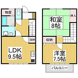 メゾン天竜　Ｂ 1階2LDKの間取り