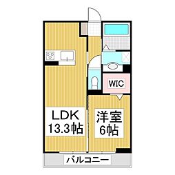 グランリオプレールII 2階1LDKの間取り