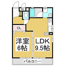 イトウコンドミニアム 1LDKの間取図画像