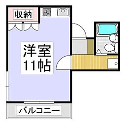 朝倉ビル ワンルームの間取図画像