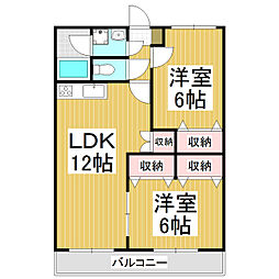 メゾン飯沼 2LDKの間取図画像