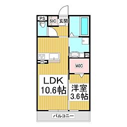 えんてらす飯田(仮) 1LDKの間取図画像