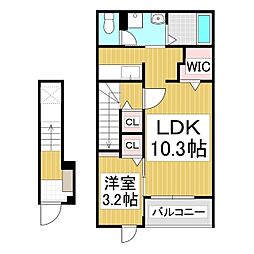 ポルトフィーノ AY 1LDKの間取図画像