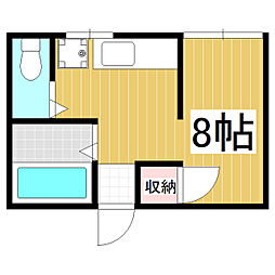 コーポ美くに ワンルームの間取図画像
