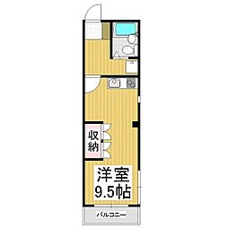 朝倉ビル ワンルームの間取図画像