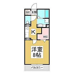 えんてらす育良(仮) 1Kの間取図画像