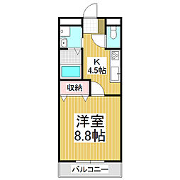ハイム・カリーノ 1Kの間取図画像