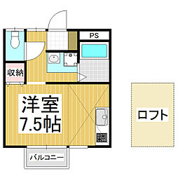 トップコート ワンルームの間取図画像
