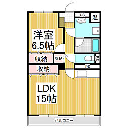 サニーデイパレス 1LDKの間取図画像
