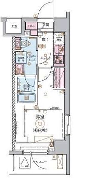 神奈川県横浜市南区東蒔田町(賃貸マンション1K・6階・20.59㎡)の写真 その2