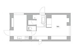 天神町place ワンルームの間取図画像