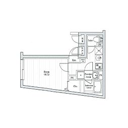 HarmonyFlats蒲田 1Kの間取図画像