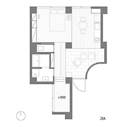 三組坂flat 1LDKの間取図画像