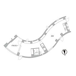 天神町place ワンルームの間取図画像