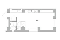 天神町place ワンルームの間取図画像