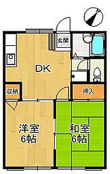 柏ハイム 2DKの間取図画像