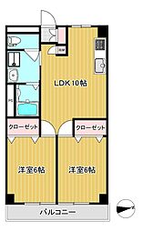 泉レジデンス 2LDKの間取図画像
