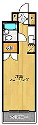カメリヤ 1Kの間取図画像