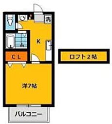 セレーナ21 1Kの間取図画像