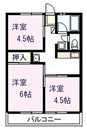 コーポブリッジ 3Kの間取図画像