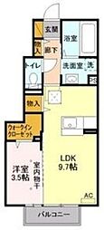 エクレール下栗C 1LDKの間取図画像