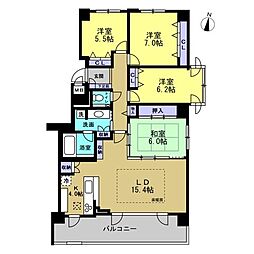 カーサヴュー山鼻ユーロフォート 4LDKの間取図画像