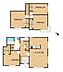 間取り：【間取り図】間取りは4LDKの二階建てです。1階に洋室1部屋、2階に洋室3部屋です。各居室収納スペース付きなのでお部屋を広くお使いいただけるお家です。