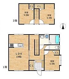 十和田市東二十四番町　戸建て 3LDKの間取り