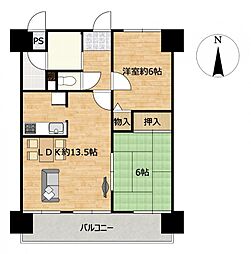 ネオハイツ浜田町 2LDKの間取図画像