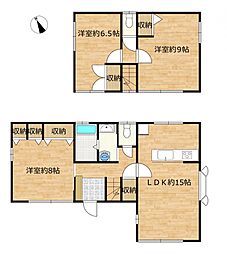本宮市仁井田字下ノ原　戸建て 3LDKの間取り