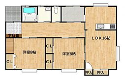 南会津郡下郷町大字豊成字倉　戸建て 2LDKの間取り