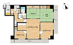 コープ野村万代 4LDKの間取図画像