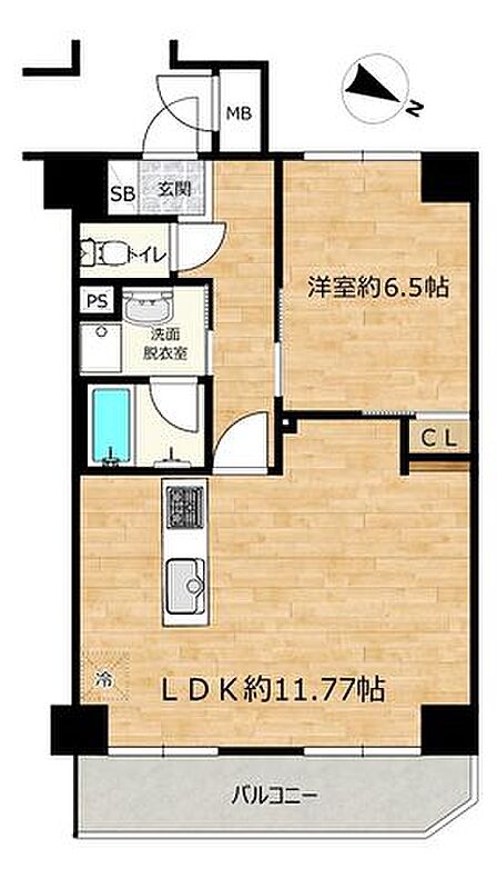 【間取り図】RF後の間取り図です。トイレ・バス別の1LDKのマンションになります。