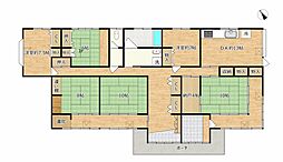 真岡市上江連　平家建て 6SDKの間取り