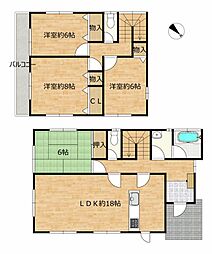 伊勢崎市連取町　戸建て 4LDKの間取り