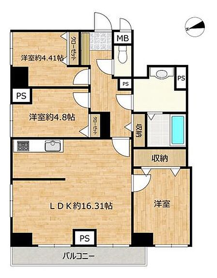 【間取り図】リフォーム予定の間取り図です。3LDKのゆとりある間取りで、プライベート空間も確保できます。