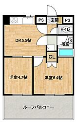ダイアパレス長野大通り 2DKの間取図画像
