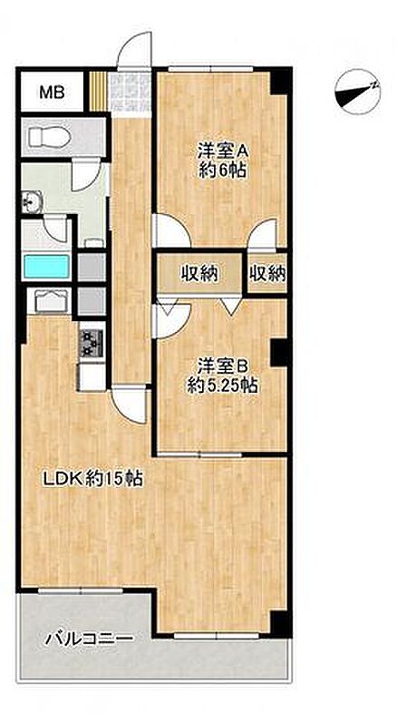 【リフォーム後 予定間取図】5階建マンション3階部分の住戸。LDKを拡張しながら全ての水回り設備、フローリング・クロスの内装を一新します。子育て世代からご高齢のご夫婦にもお勧めします。
