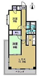 エンゼルハイム沢田第2 2LDKの間取図画像