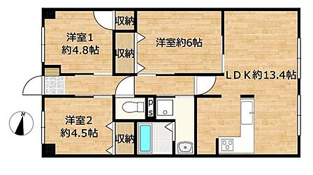 3LDK 間取り