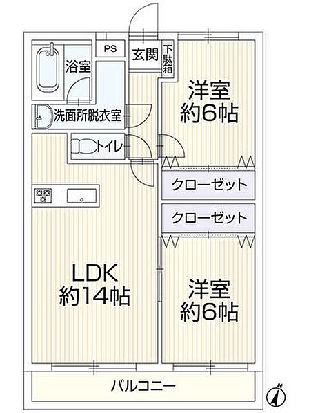 2LDK 間取り