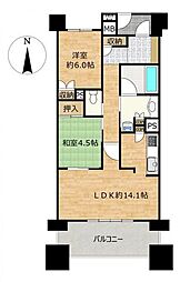 ブライトタウン新居 2LDKの間取図画像