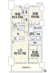 宝マンション鳴子 3LDKの間取図画像