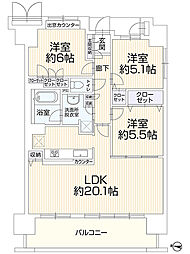 グラスアリーナ西神中央センターアリーナ 3LDKの間取図画像