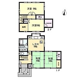 米子市淀江町中間　戸建て 3LDKの間取り