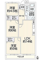 倉敷中央マンション 3LDKの間取図画像