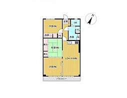 西町マンション 3LDKの間取図画像